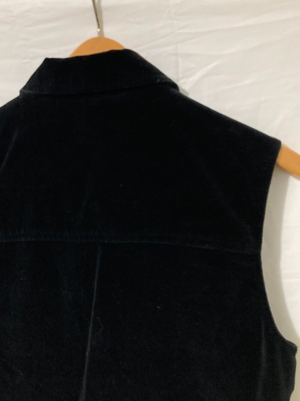 Talbots Vintage 90s Grunge Women M Vellore Velvet Black Vest Structured Short - Picture 6 of 6